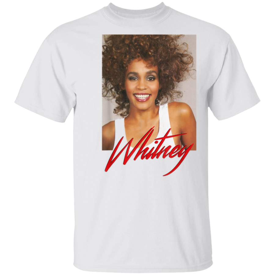 Whitney Houston Official Smile Photo Red Signature TShirt