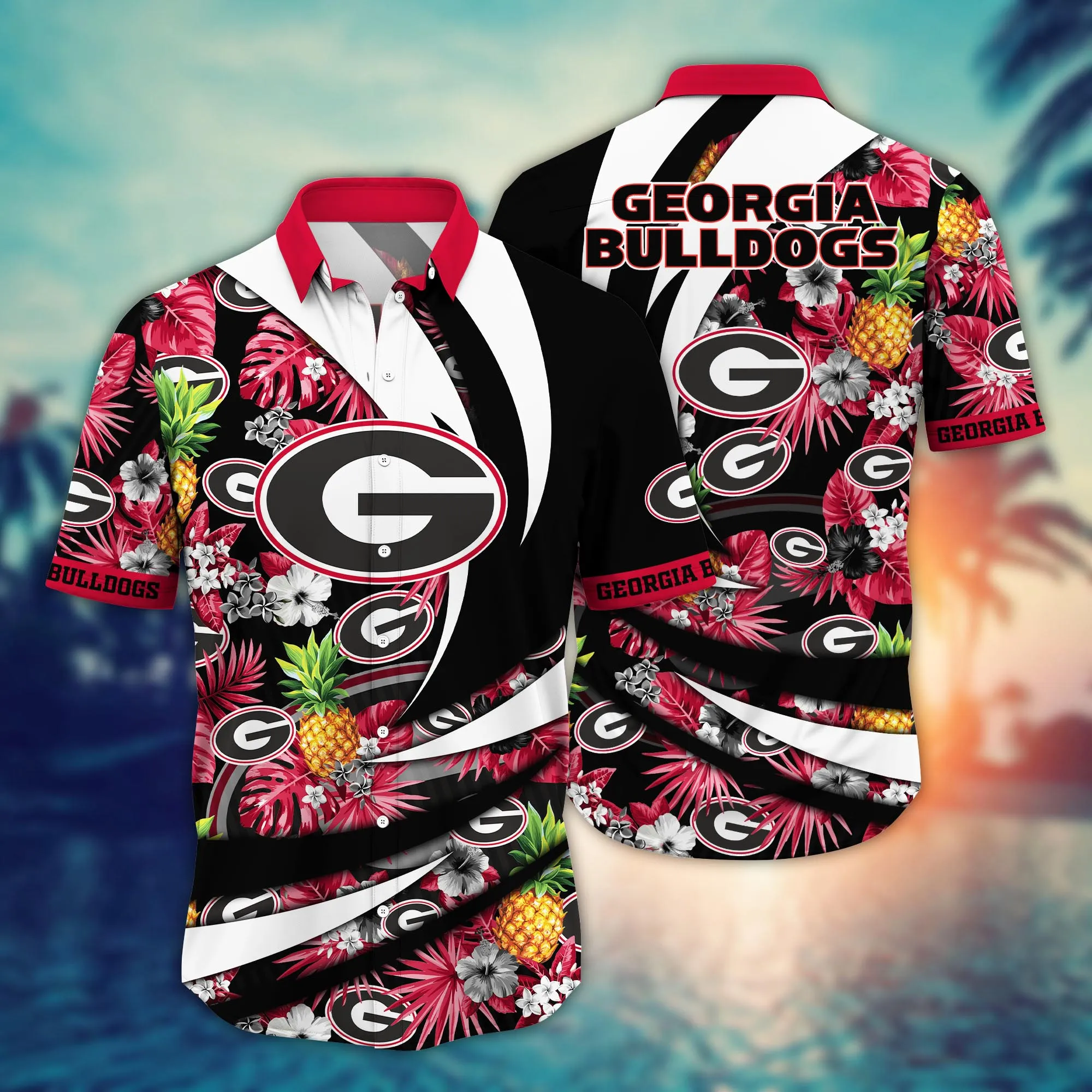 Georgia Bulldogs NCCA Hawaiian Shirt Surfing Aloha Shirt