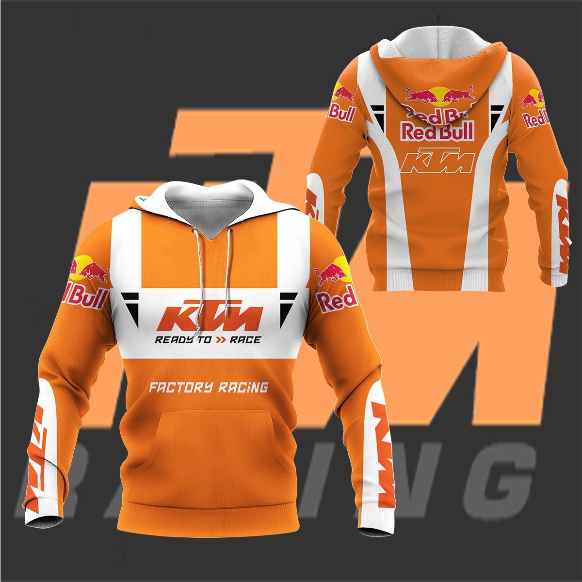 3D All Over Printed KTM Racing TNC-HT Shirts Ver 3 (Orange)