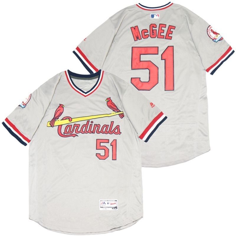 Willie Mcgee #51 St Louis Cardinals 2020 MLB Grey Jersey