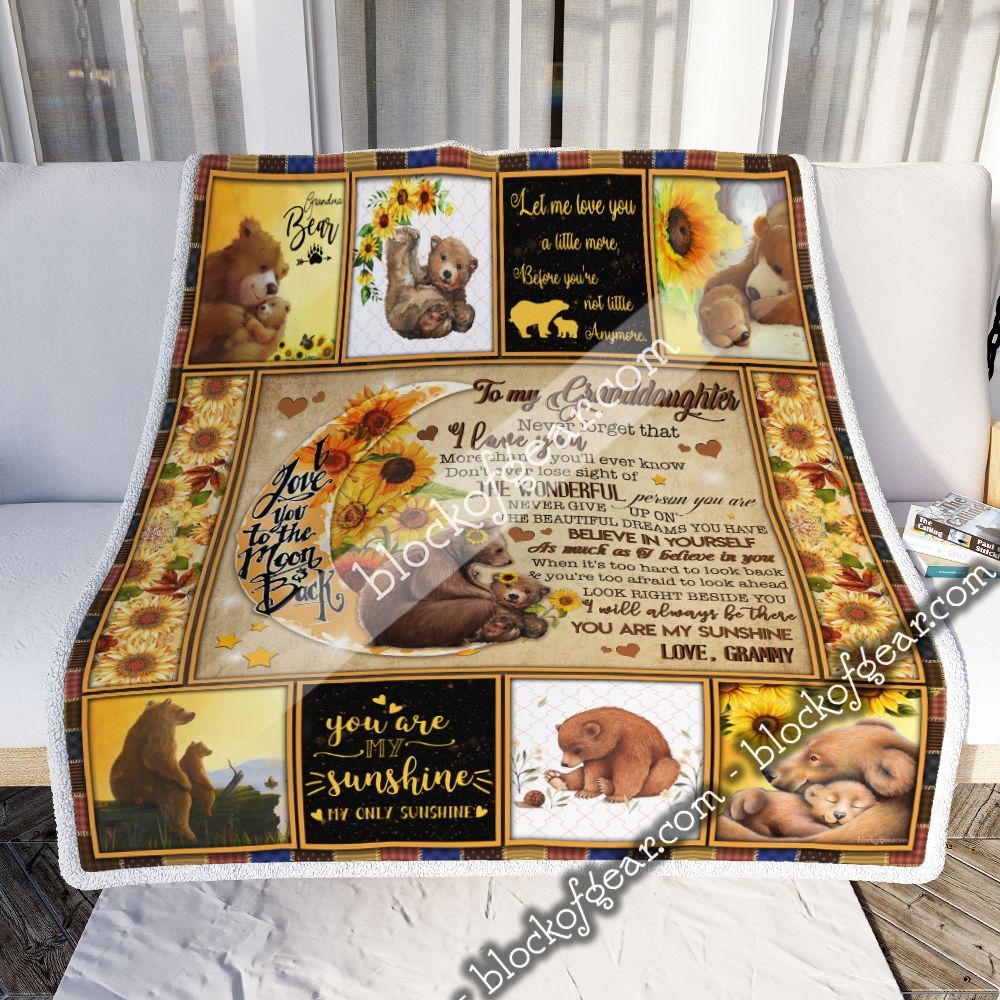 To My Granddaughter, Love Grammy, Bear Sofa Throw Blanket