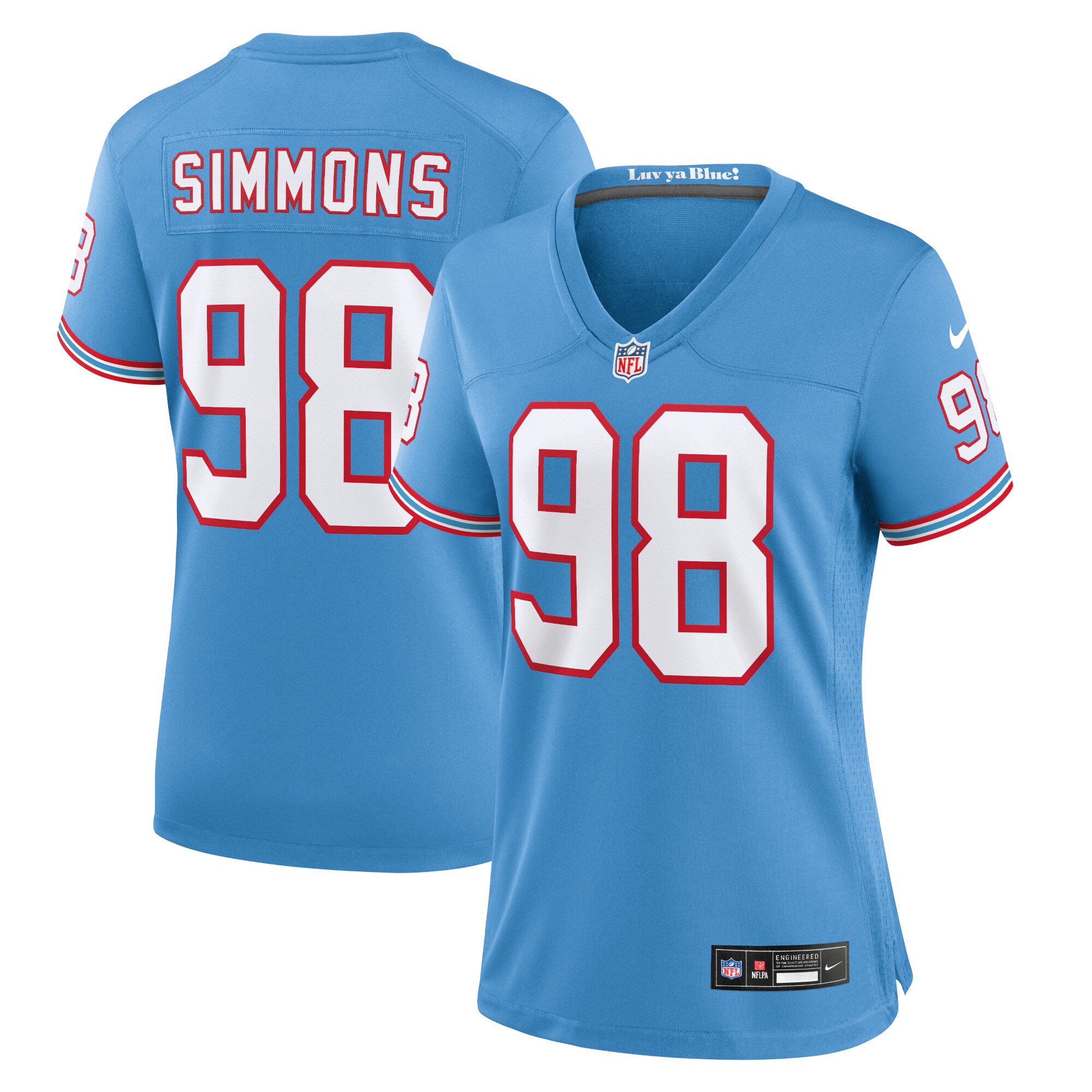 Women’s Tennessee Titans Jeffery Simmons Light Blue Player Jersey