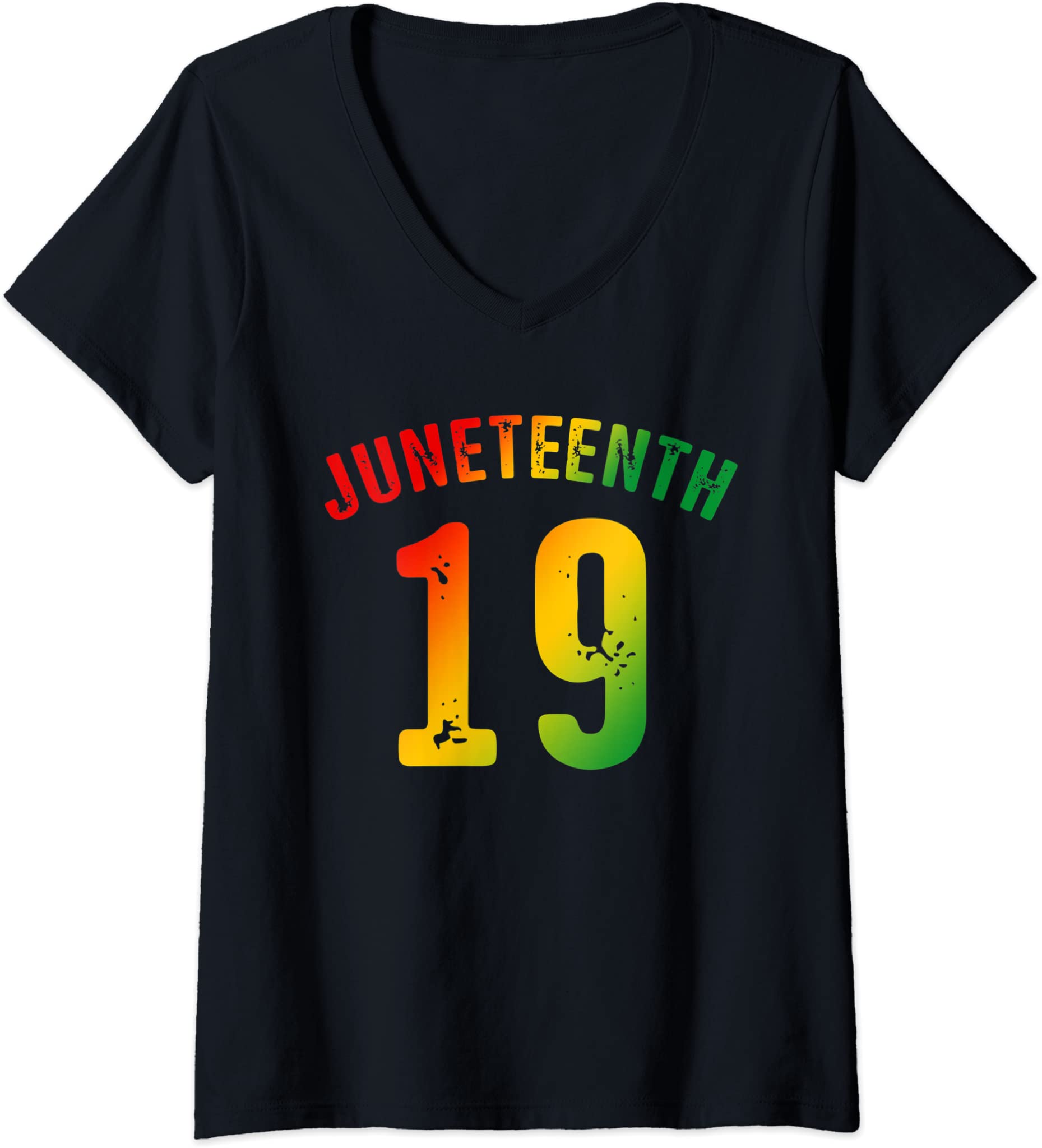 Womens Juneteenth June 19th Freedom Independence Day Emancipation V-Neck T-Shirt