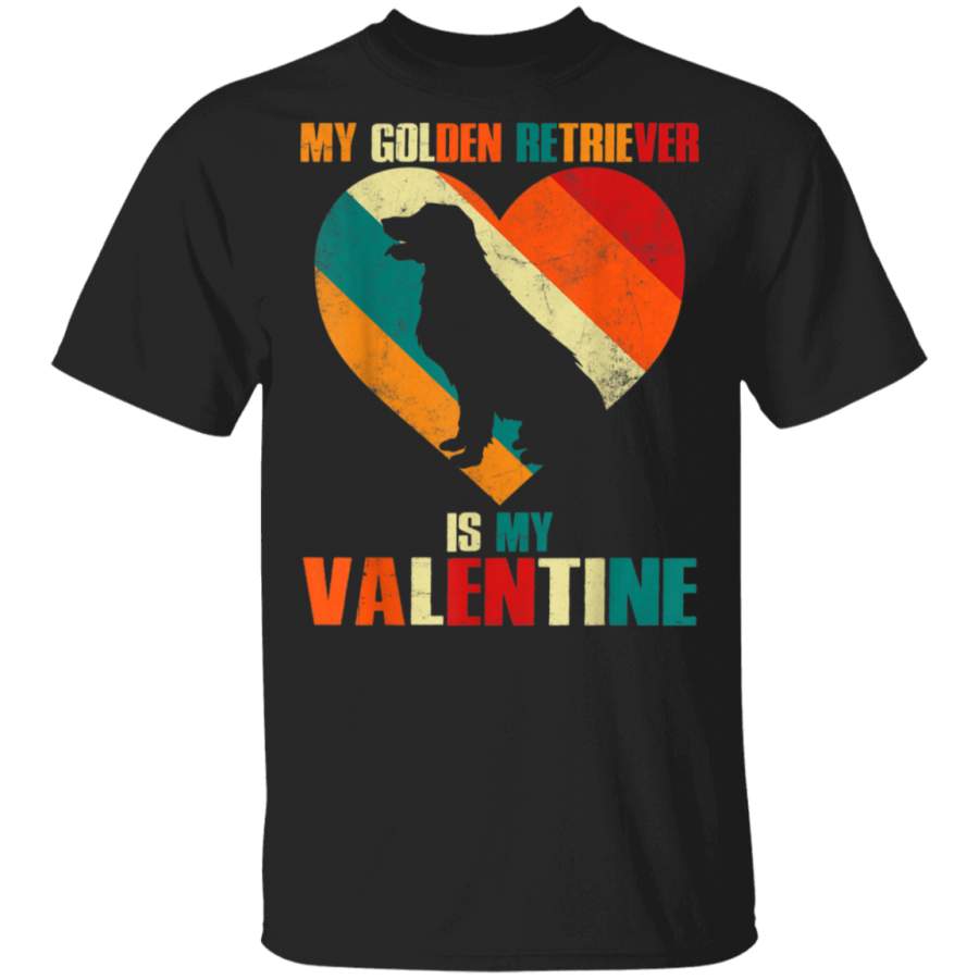 Vintage Valentine Retro Golden Retriever Is My Valentine Tshirt