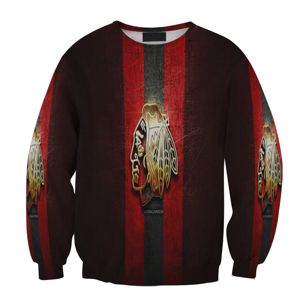 Chicago Blackhawks Emblem Gold Texture Gift For Fan 3D Full Printing Sweatshirt