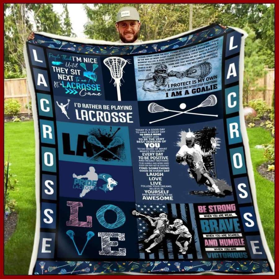 Blanket Gift For Lacrosse Lovers Be Strong Braver