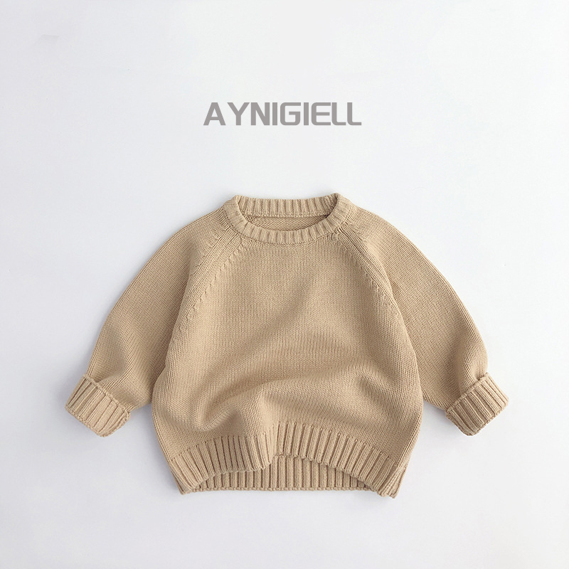 Autumn Baby Long Sleeve Sweater Knit Jumper for Baby Boys for Toddlers Winter Baby Girl Retro Loose Cotton Knit Long Sleeve alx