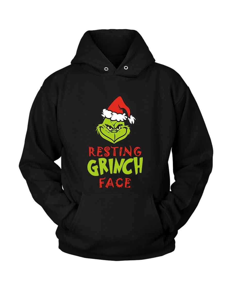 Xmas Resting Grinch Face Unisex Hoodie