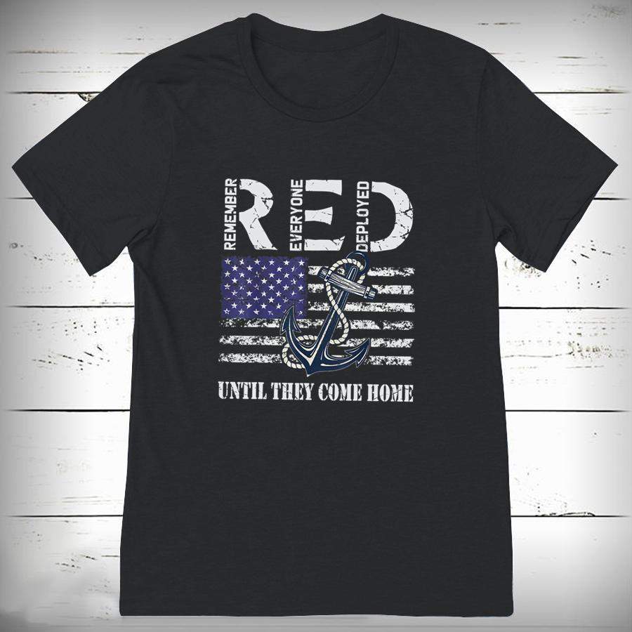 Red Friday Military Deployed Navy Soldier US Flag Veteran T Shirt