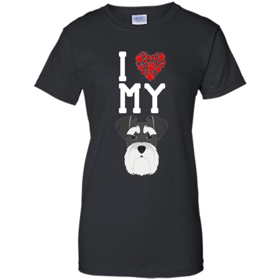 I Love My Dog Schnauzer Animal Lover Best Friend T-Shirt cool shirt