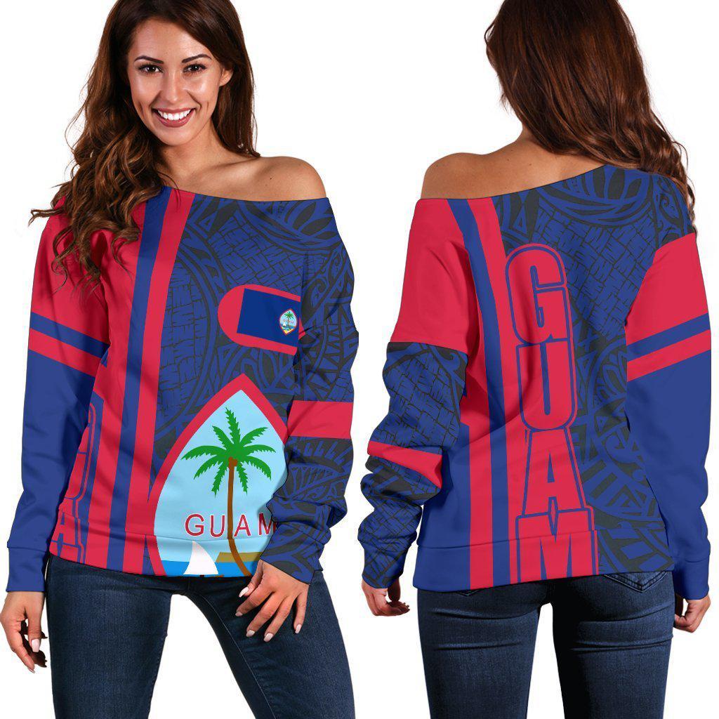 Zip Up Guam Polynesian Morale Style Shoulder Sweater