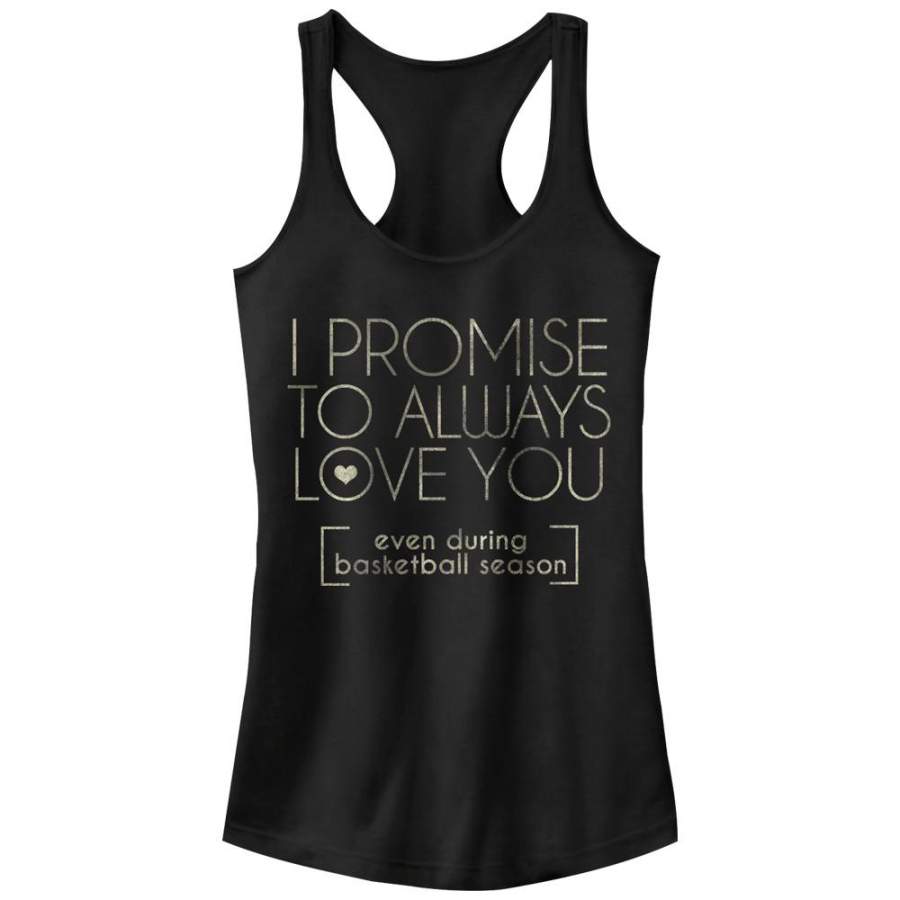 CHIN UP Junior’s Promise to Love You in Basketball  Racerback Tank Black