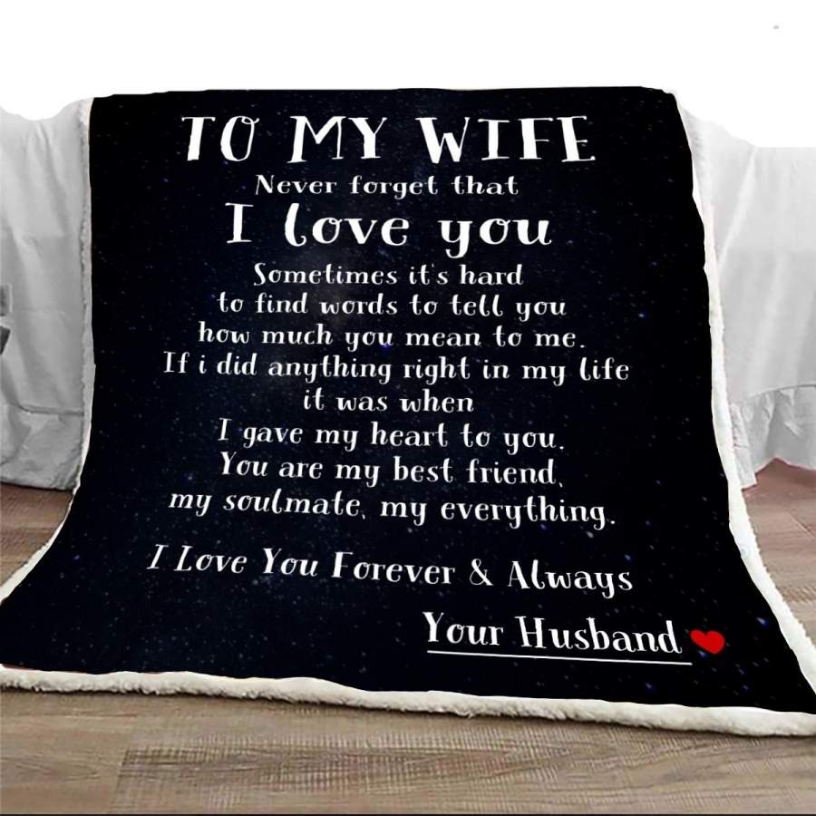 Qct – to my wife i gave my heart – blanket – blanket for wife, gifts for wife,