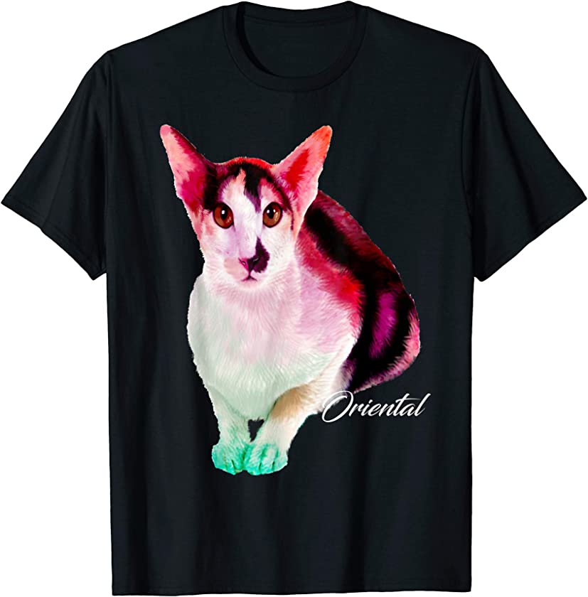 Colorful Oriental Cat Funny Kitties Kitten Lover Owner Gift T-Shirt