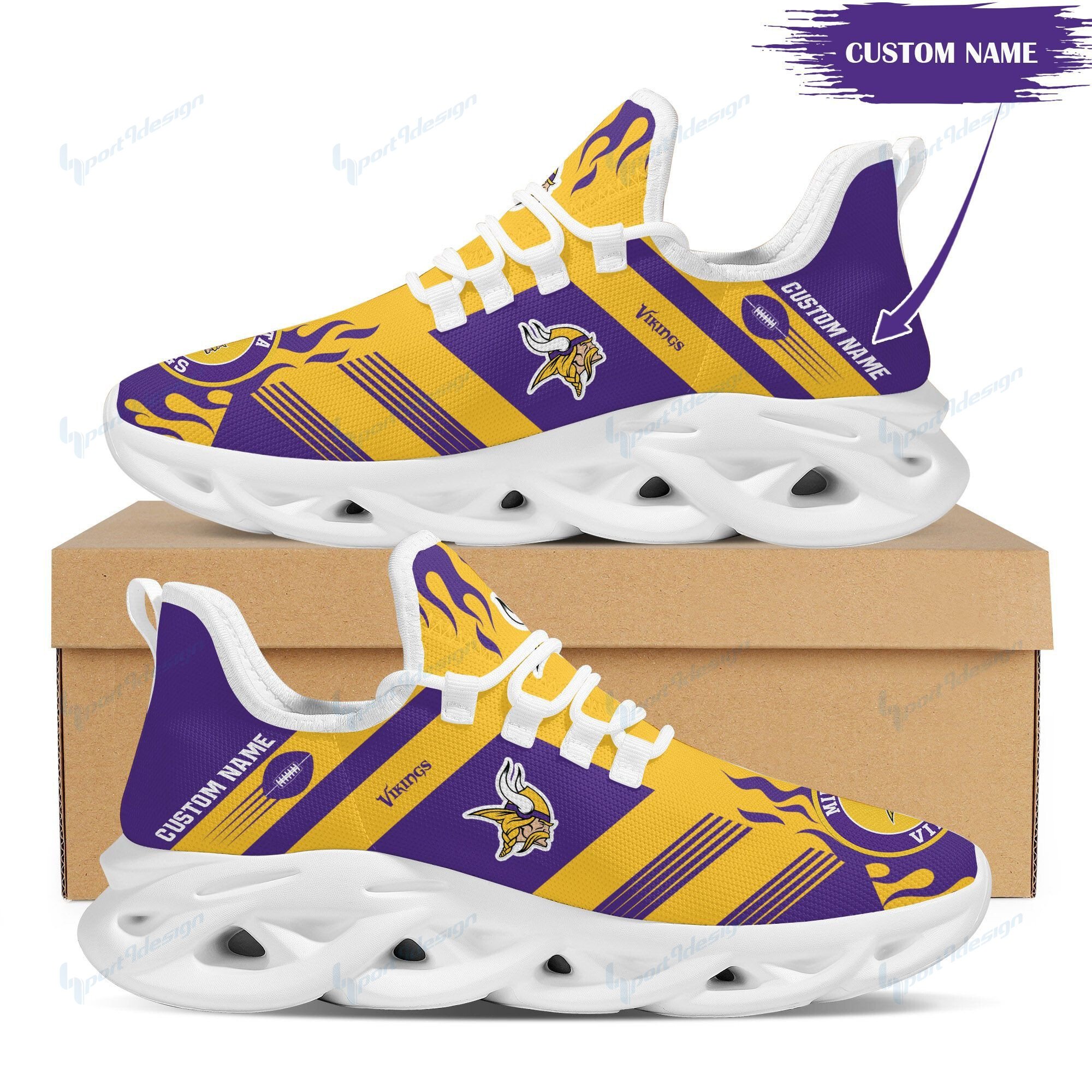 Minnesota Vikings Personalized Yezy Running Sneakers Bb581