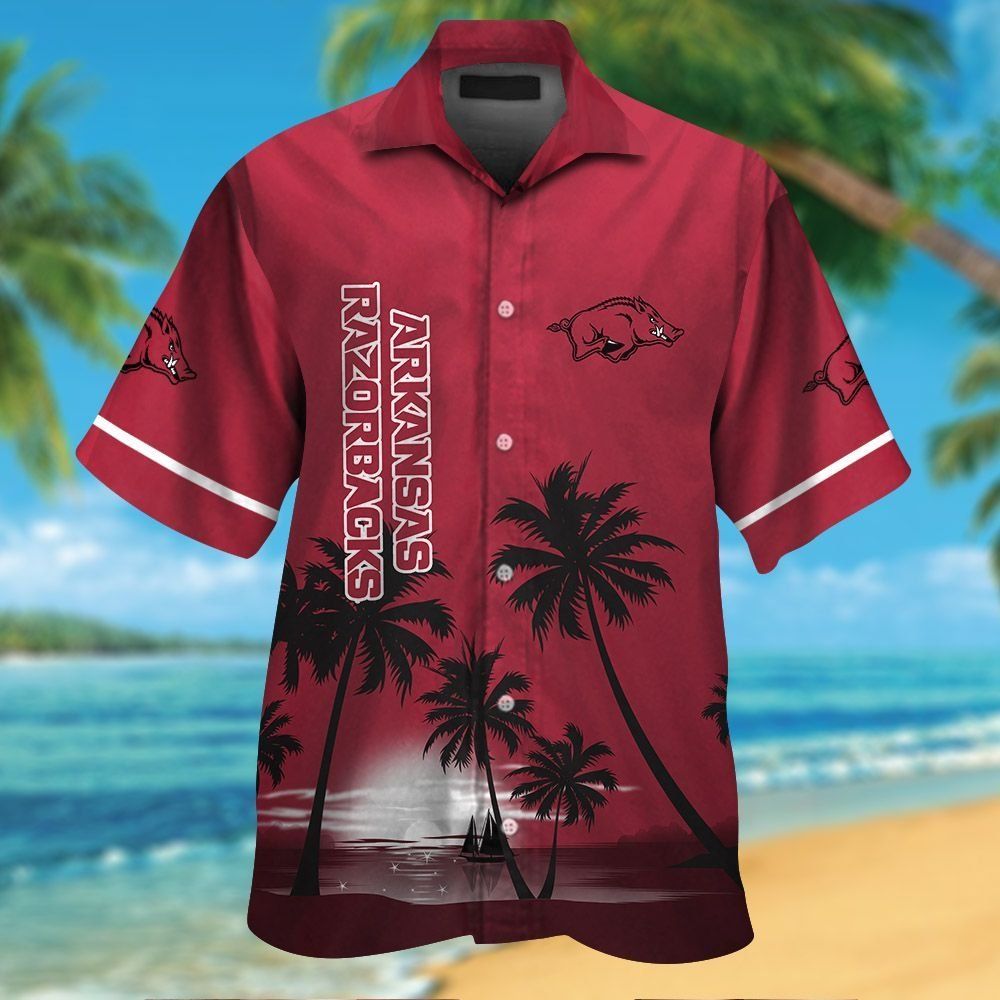 Hawaiian Short Sleeve Arkansas Razorbacks Tropical Shirt