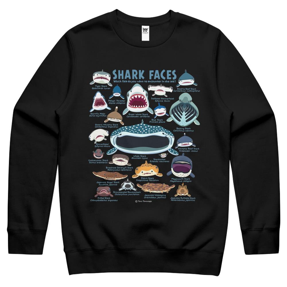 Shark Faces Crewneck Sweatshirt