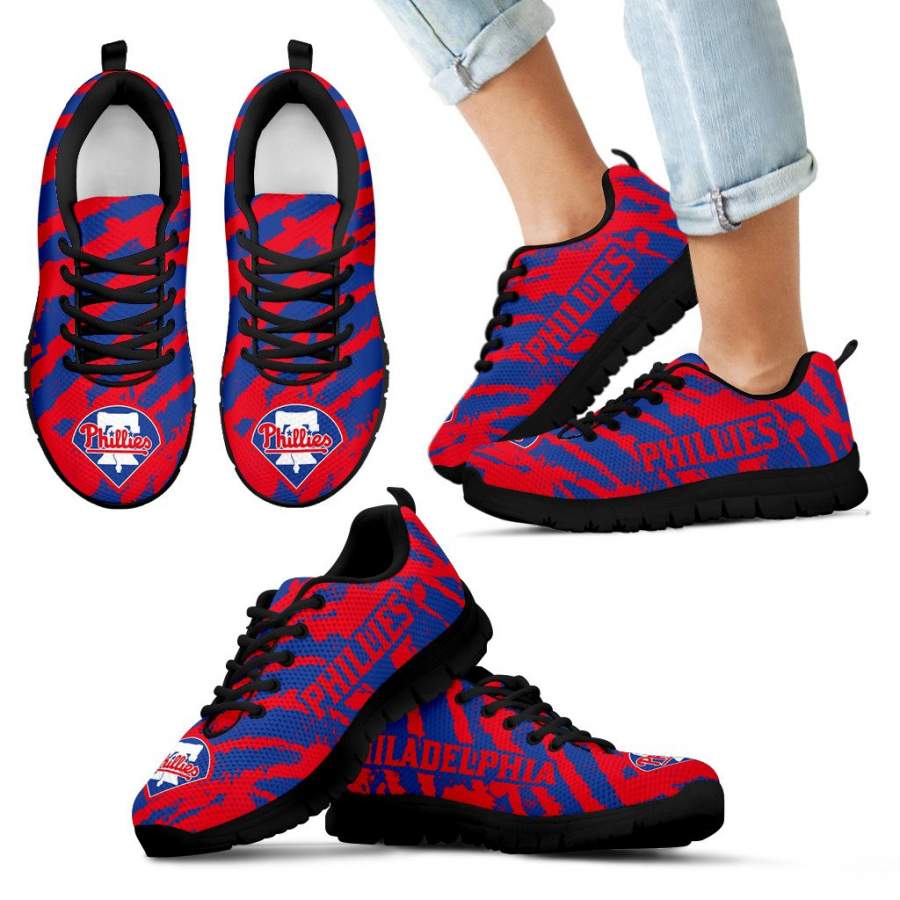 Stripes Pattern Print Philadelphia Phillies Sneakers