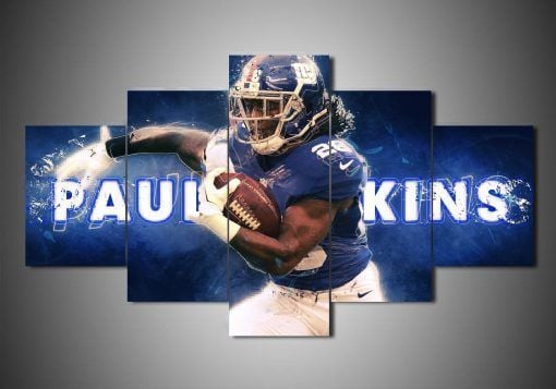 New York Giants Paul Perkins Sport 5 Panel Canvas Art Wall Decor