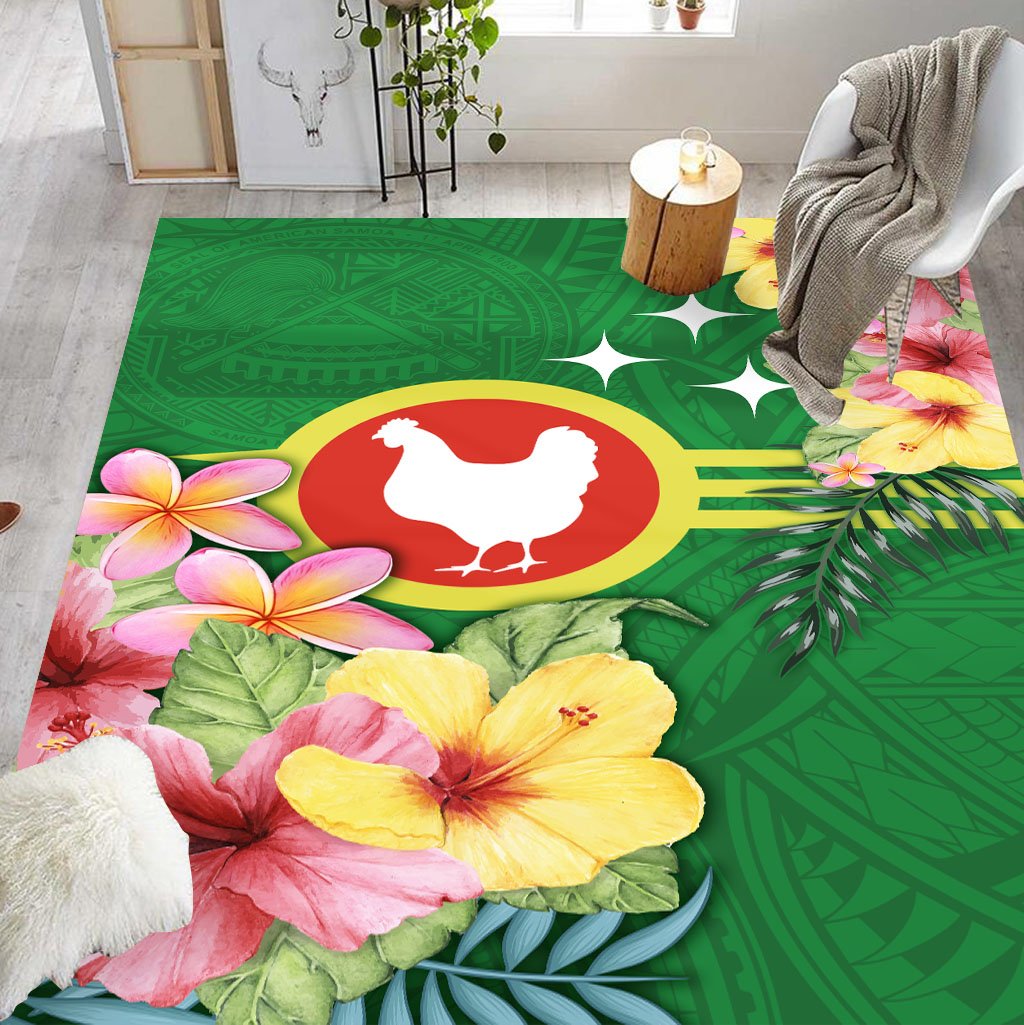 American Samoa Manu atele Hibiscus Flag RUG