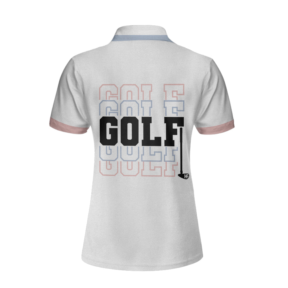 Pink Blue And Black Argyle Golf Short Sleeve Women Polo Shirt Coolspod