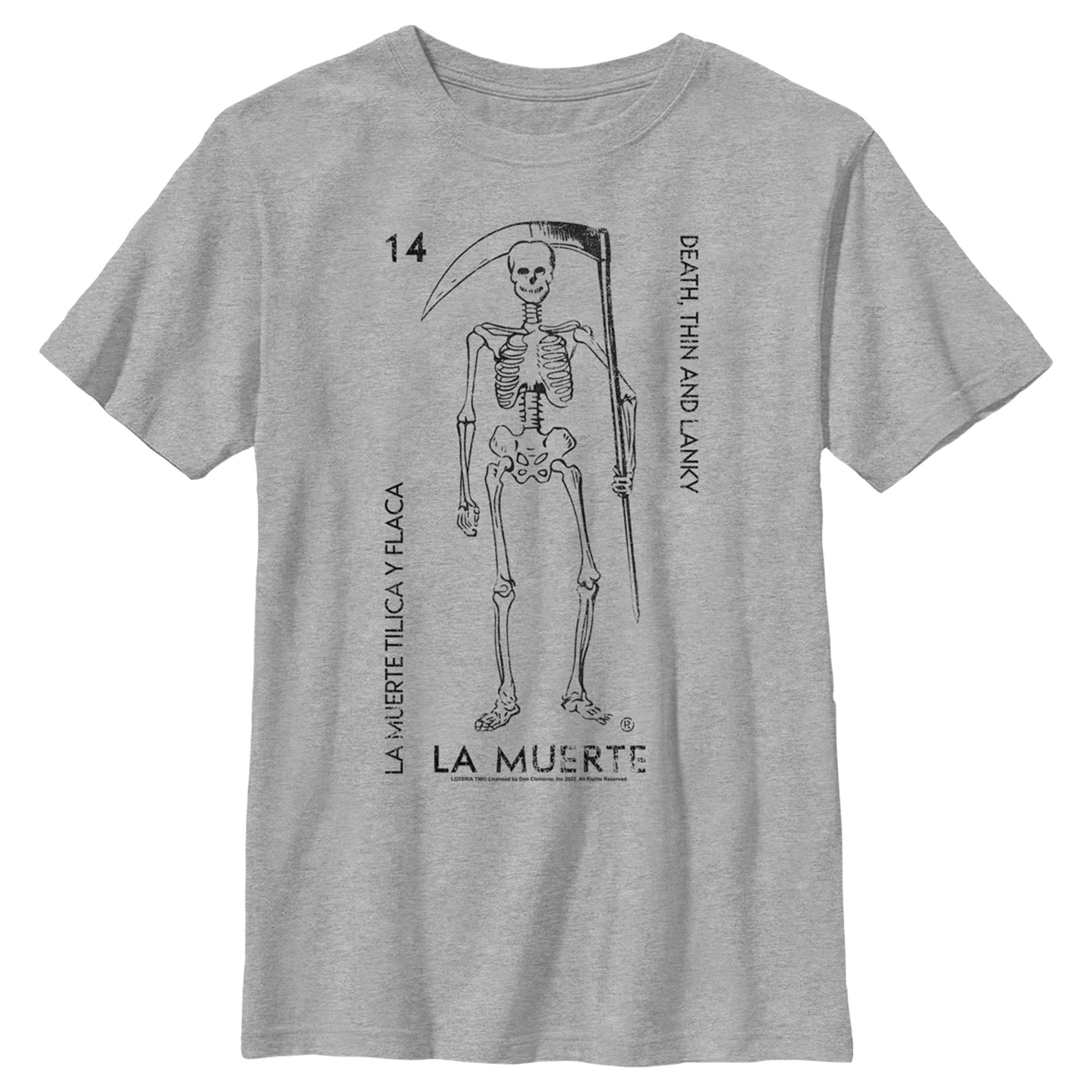 Boy’S Loteria Death, Thin And Lanky La Muerte Card Number 14 T-Shirt