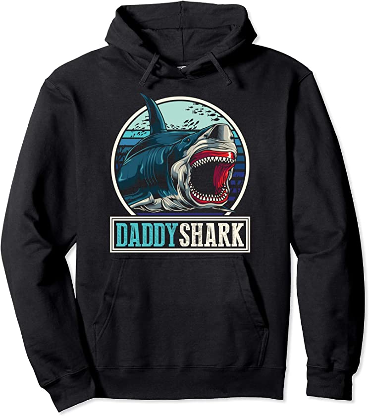 Dad Animal Sea Monster Fathers Day Gift Predator Daddy Shark Pullover Hoodie