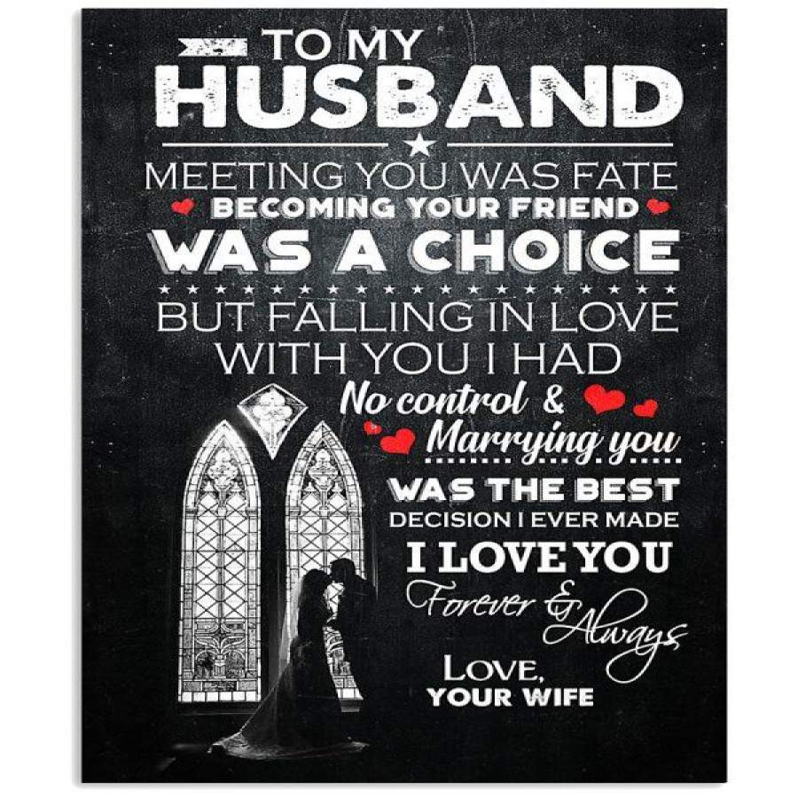 TO MY HUSBAND-FOREVER & ALWAY LOVE, YOUR WIFE Vertical Poster