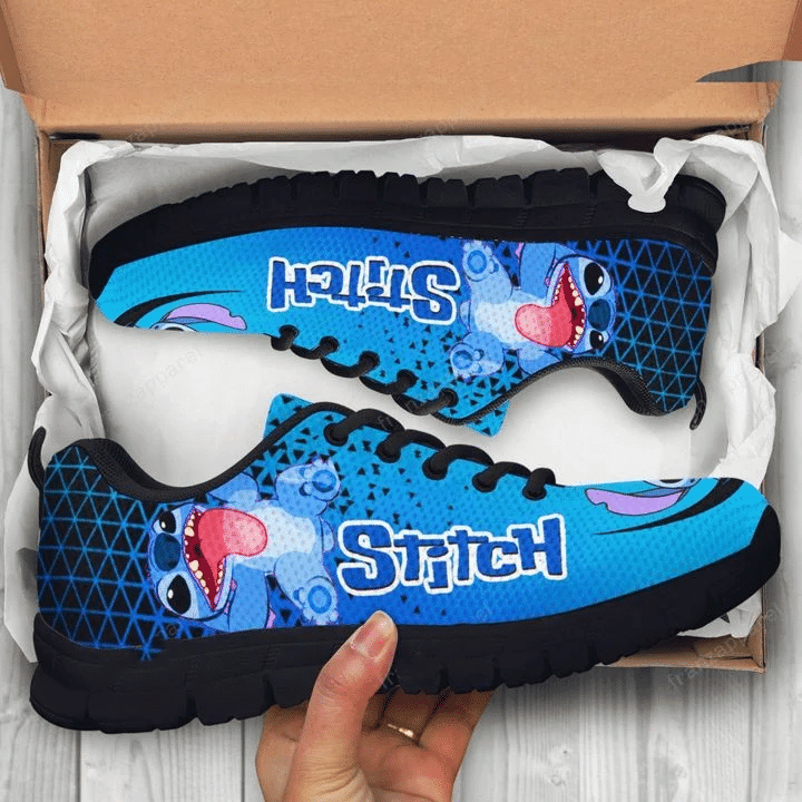 Stitch sneakers Lilo & Stitch Disney ver8 Print Sneakers, Women’s Sneakers, Handmade Crafted sneaker black Shoes birthday gift Fashion Fly Sneakers TL97