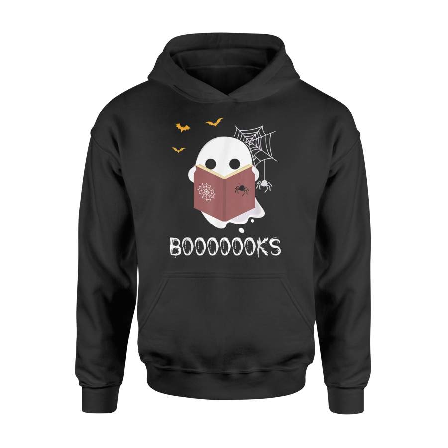 Booooooks  Funny Boo Read Books Reading Halloween Gift – Premium Hoodie