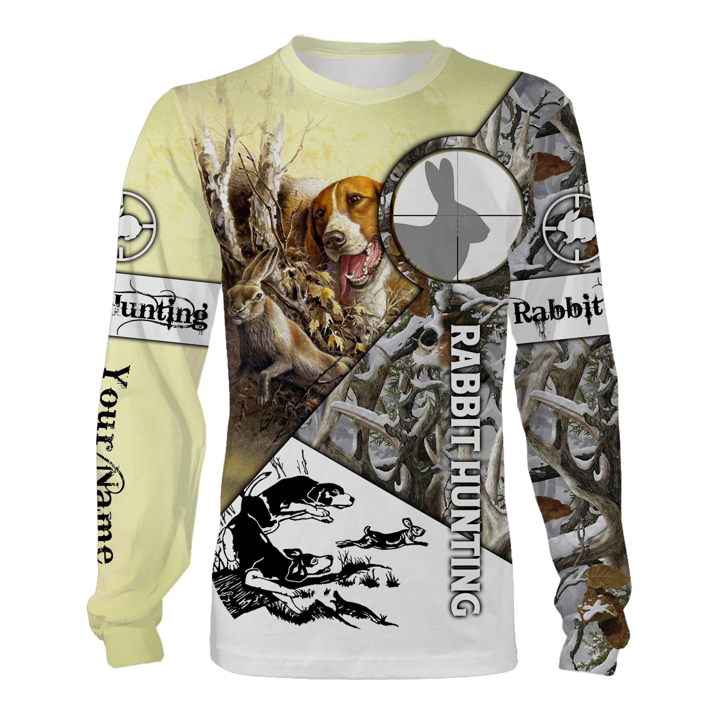 Rabbit hunting with beagles camo rabbit hunting dogs Customize Name 3D All Over Printed Shirts Personalized gifts for rabbit hunter Chipteeamz NQS1430