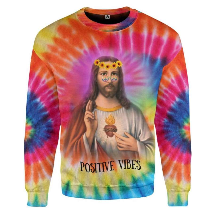 Gearhuman 3D Hippie Jesus Custom Sweatshirt Apparel