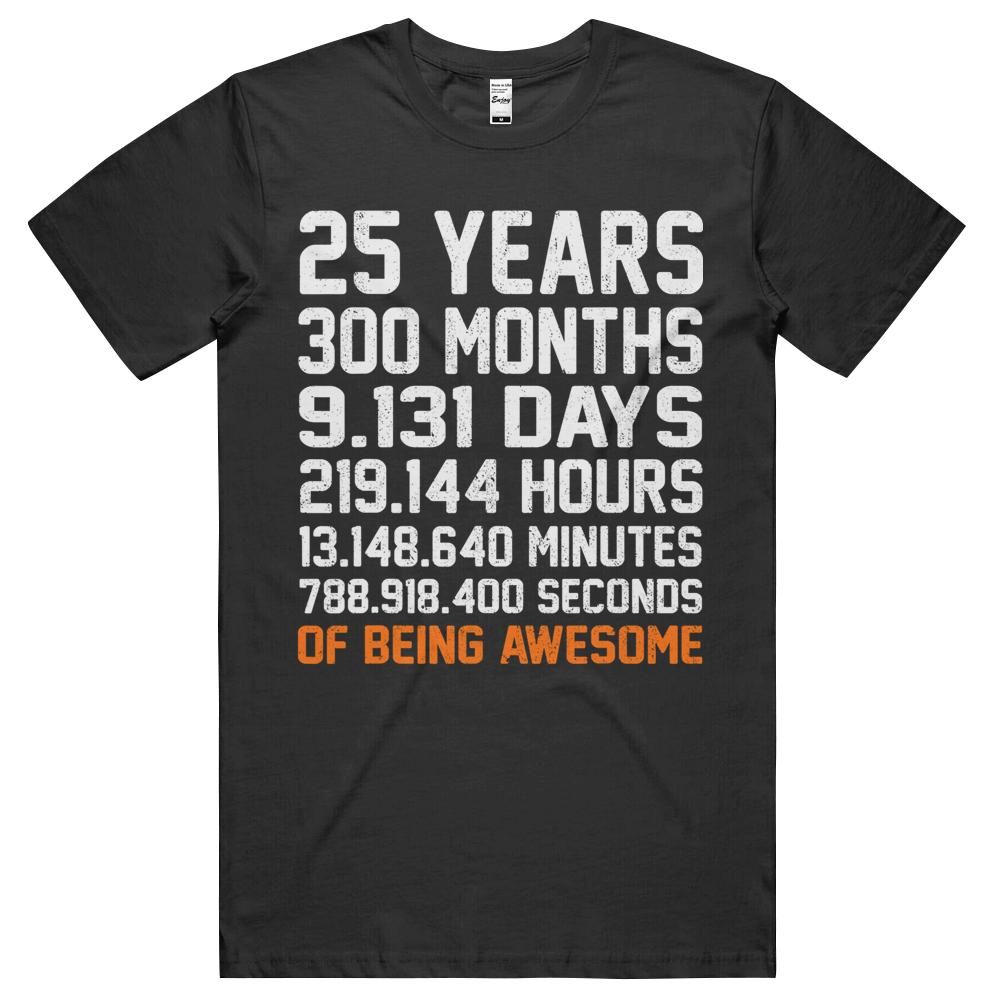 25th Birthday Gift 25 Years Old Vintage Retro 300 Months Unisex Shirt