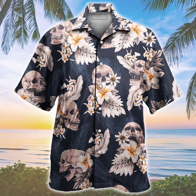 Skull Tropical Plant Hawaii Shirt Ha17679