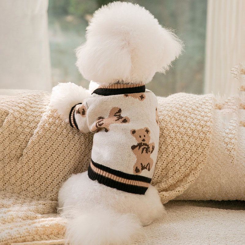 Autumn Pet Dog Clothes Winter Warm Dogs Sweaters Cute Cartoon Bear Dogs Coats Puppy Pullover For Small Dogs Clothing Ropa Perro alx