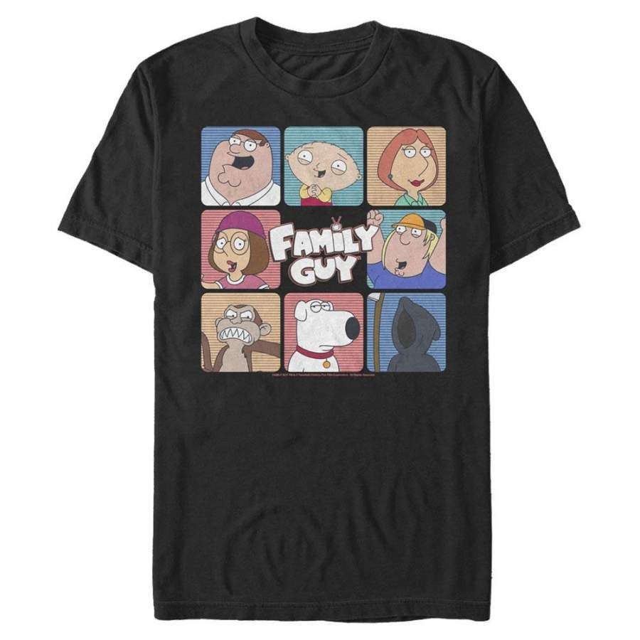 Family Guy Men’s Character Grid  T-Shirt