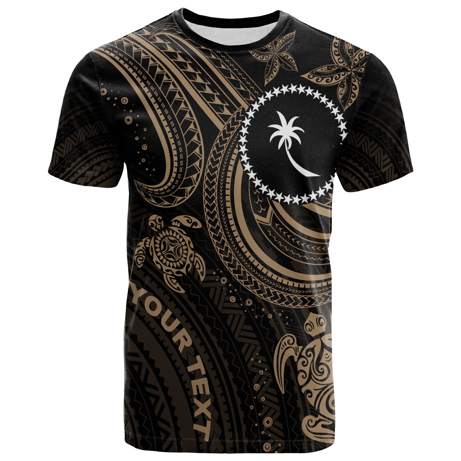 Chuuk Custom Personalised T-shirt – Gold Turtle – BN26