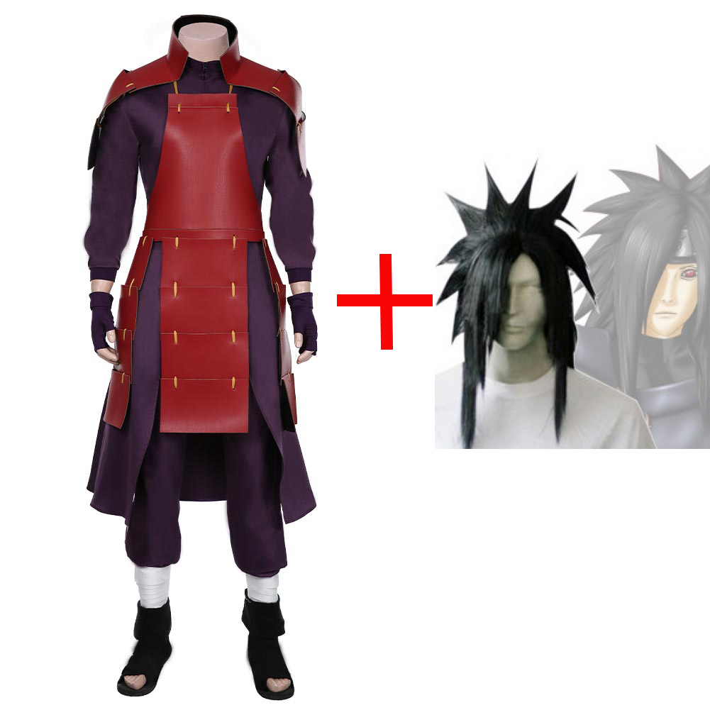 Anime Uniform Uchiha Madara Cosplay Battle Suit Halloween Party Full Set wigs Costume Retro uniform Battle costumes alx