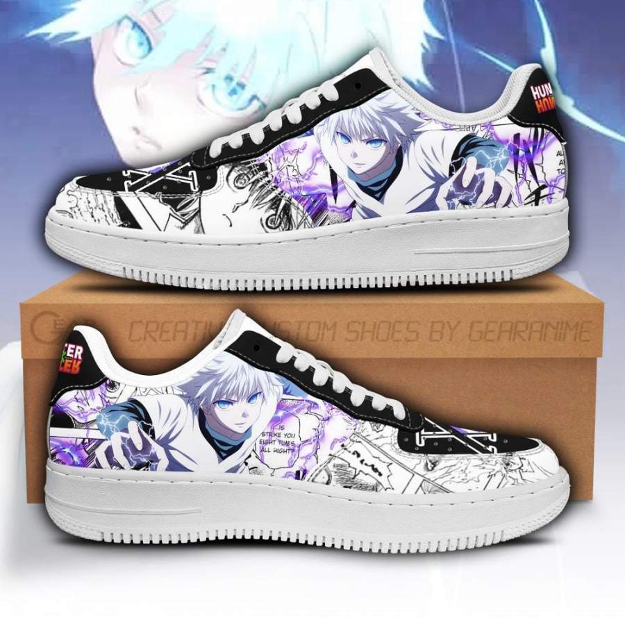 Killua Air Sneakers Custom Hunter X Hunter Anime Shoes Fan PT05