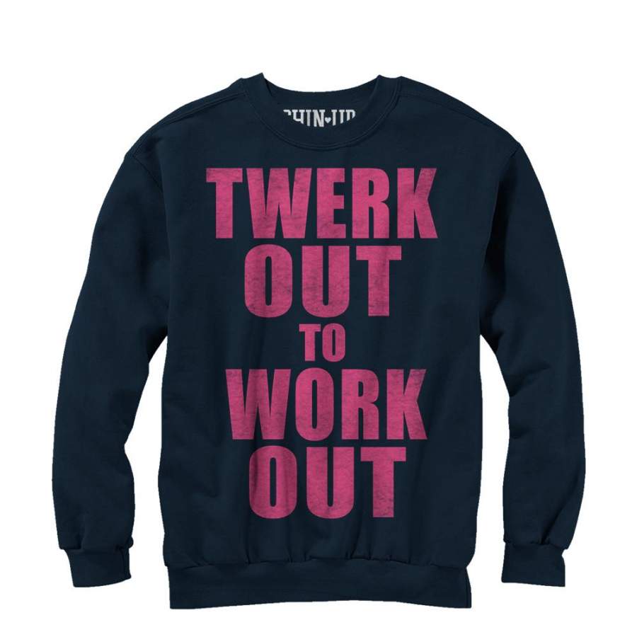 CHIN UP Women’s Twerk Out  Sweatshirt Navy Blue