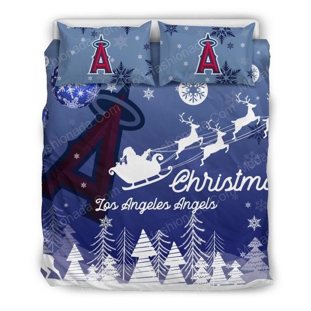 Merry Christmas Los Angeles Angels Baseball Sport 3 Bedding Set