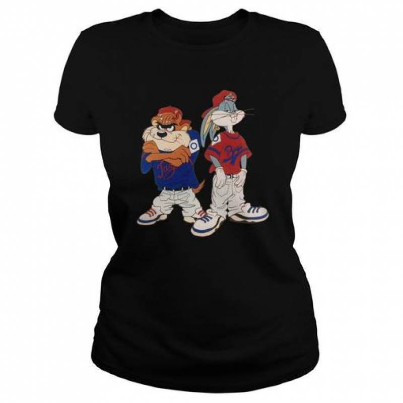 Looney Tunes Bugs Bunny And Tazmanian Devil Kris Kross  Classic Ladies Tee