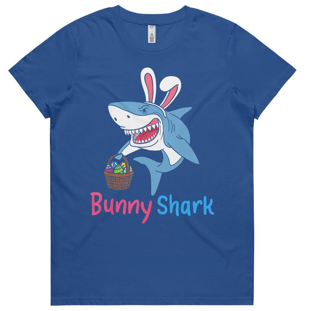 Bunny Shark Clothing Funny Easter Egg Hunting Womens Tshirts