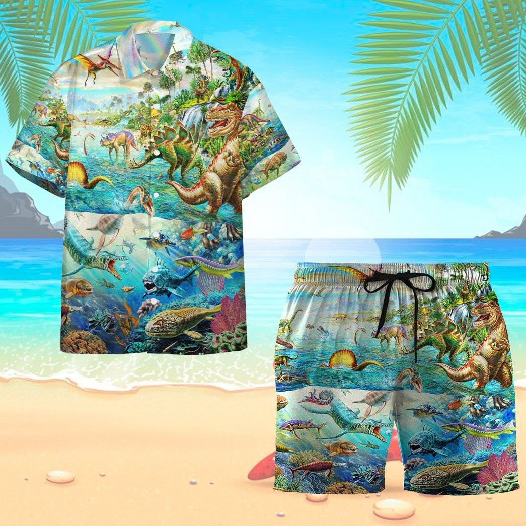 Dinosaurs Hawaii Shirt Set Unisex Ha76601