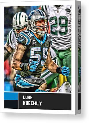 Luke Kuechly Carolina Panthers Joe Hamilton Canvas Print