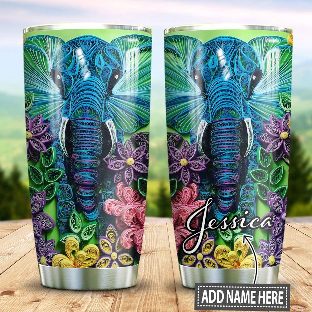 Personalized Elephant Paper Craft Style Ttz1311017 Stainless Steel Tumbler