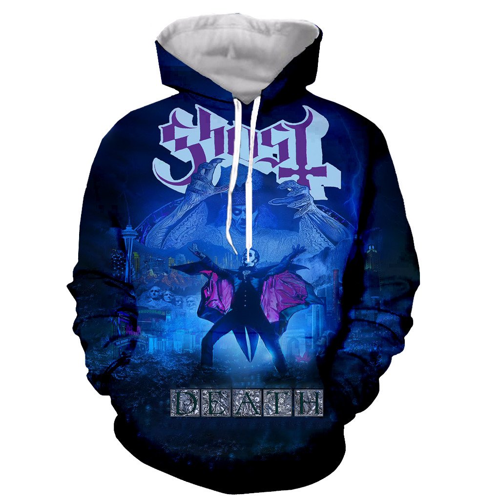 3D Printed Fashion Ghost Band Long Sleeves Hoodies Pullovers