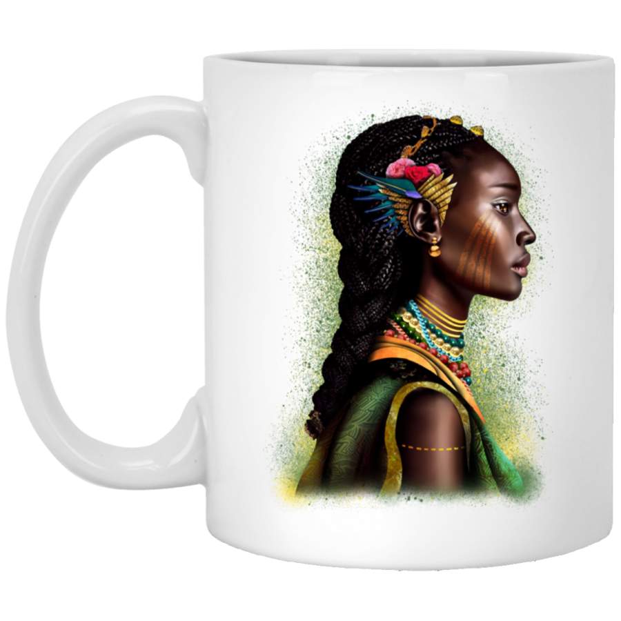 African American Coffee Mug Black Girl Afro Art For Women Girls 11oz – 15oz White Mug