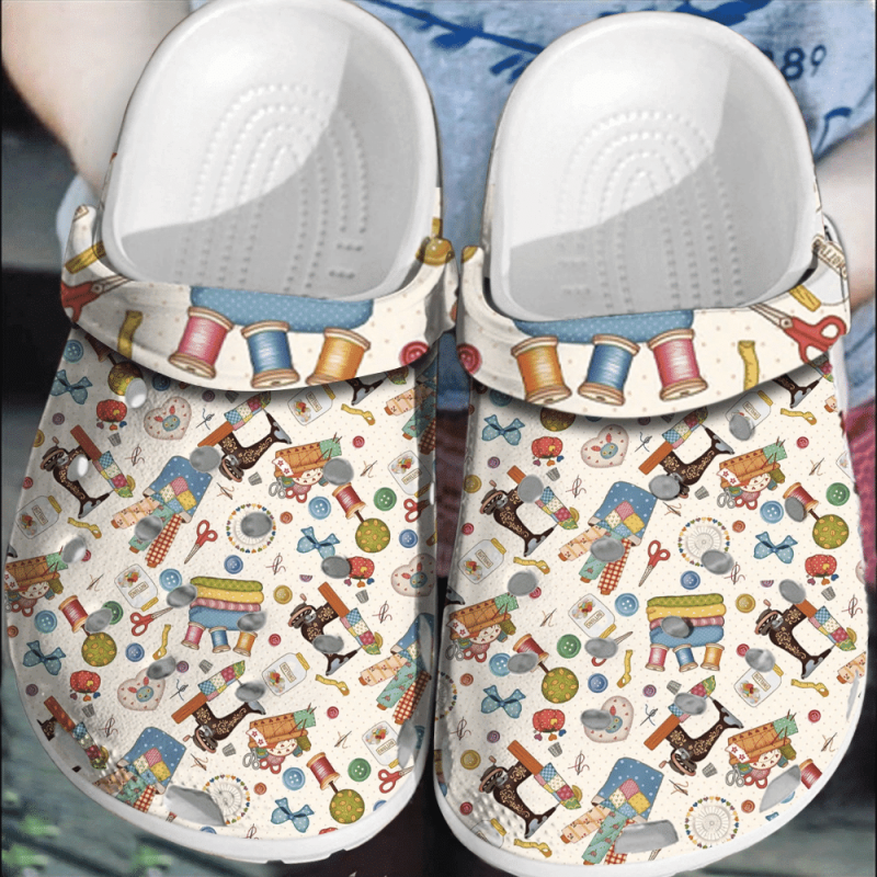 Sewing Quilting Icon Gift For Lover Rubber clog Shoes Comfy Footwear