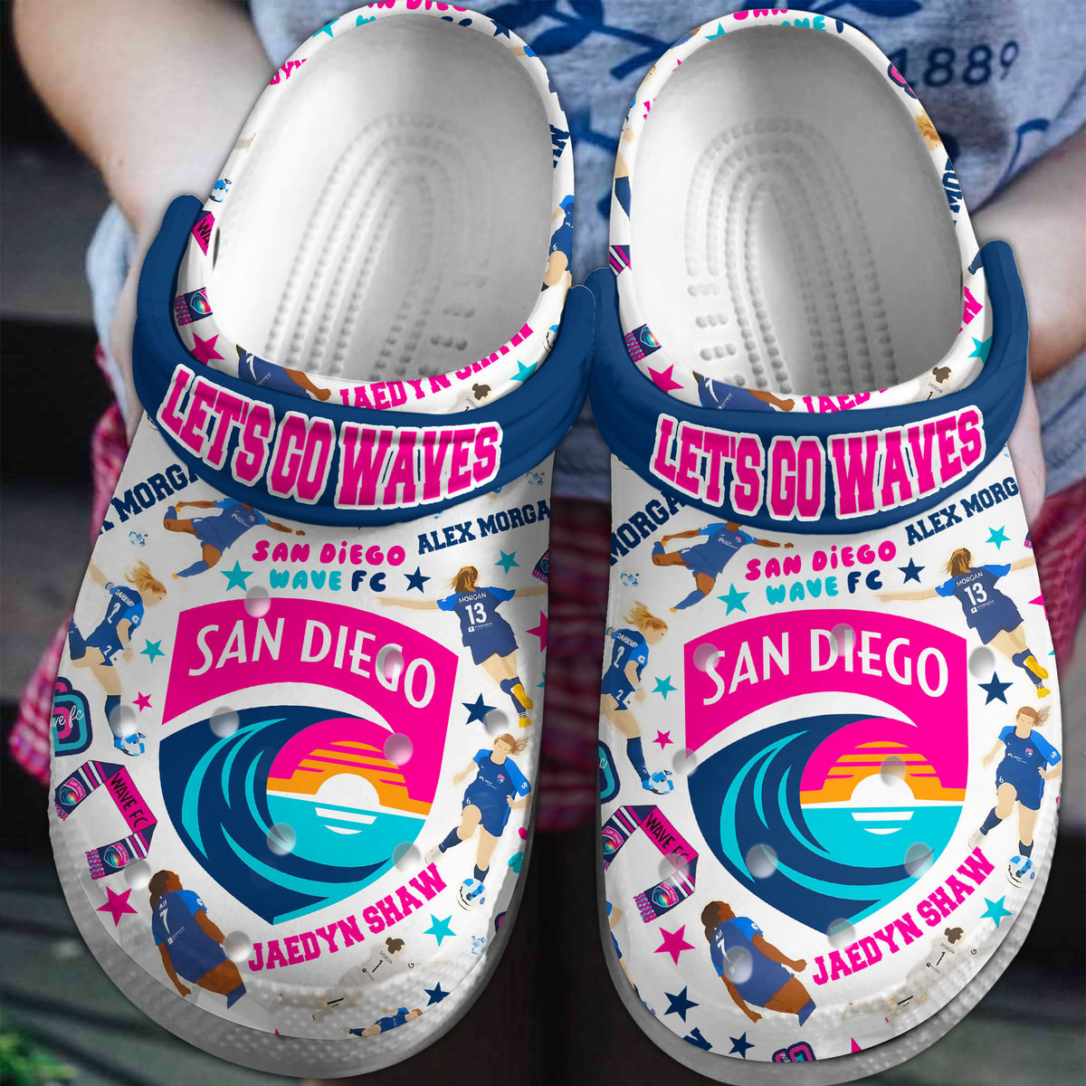 San Diego Wave FC MLS Sport Crocs Crocband Clogs Shoes Comfortable For Men Women and Kids